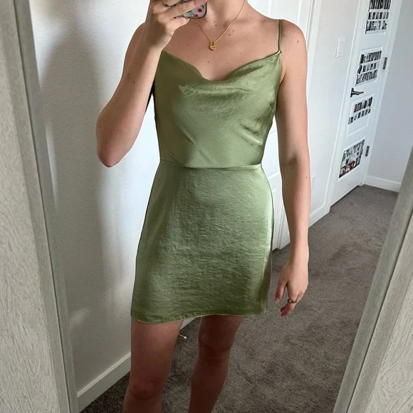 Silky green dress
